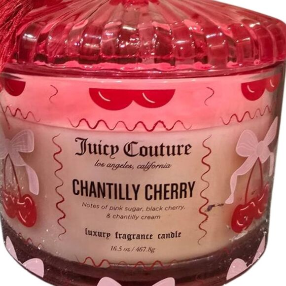 Juicy Couture Home Chantilly Cherry Candle w/Topper - Picture 2 of 6